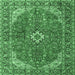 Square Medallion Emerald Green Traditional Rug, tr4064emgrn