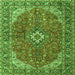 Serging Thickness of Medallion Green Traditional Rug, tr4064grn