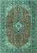 Medallion Turquoise Traditional Rug, tr4064turq