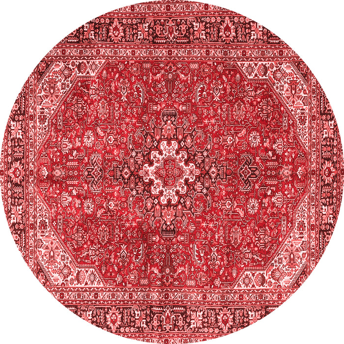 Machine Washable Medallion Red Traditional Rug, wshtr4064red