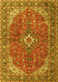 Medallion Yellow Traditional Rug, tr4064yw