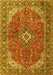 Medallion Yellow Traditional Rug, tr4064yw