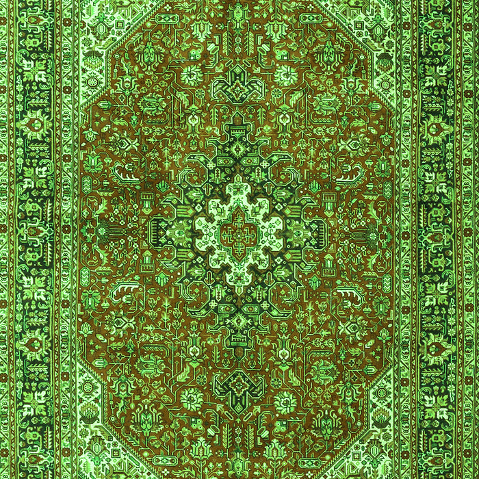 Serging Thickness of Machine Washable Medallion Green Traditional Area Rugs, wshtr4064grn