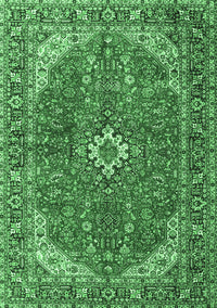 Medallion Emerald Green Traditional Rug, tr4064emgrn