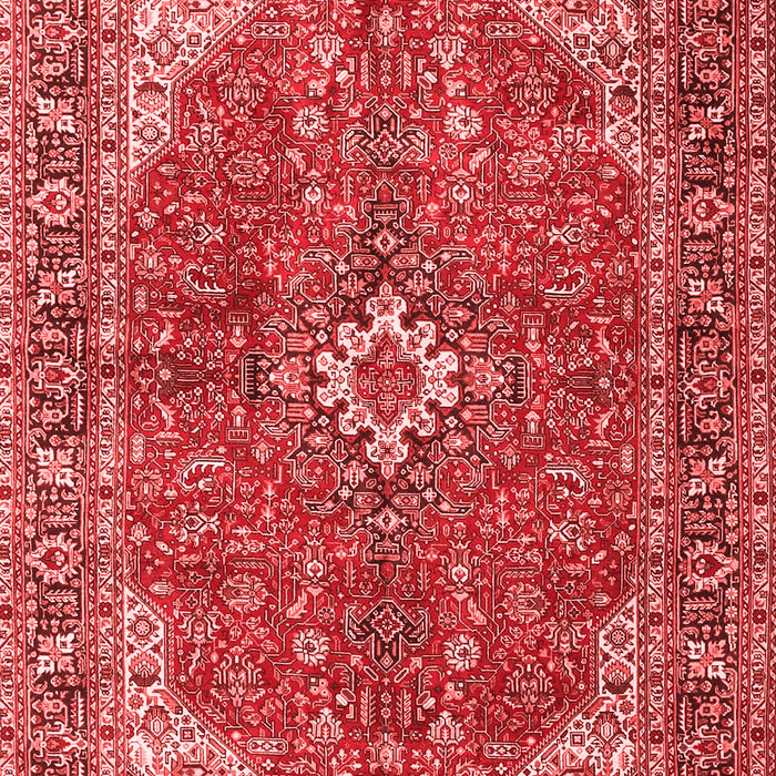 Machine Washable Medallion Red Traditional Rug, wshtr4064red