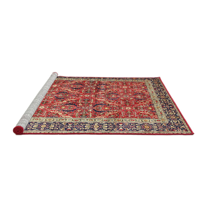 Sideview of Machine Washable Traditional Fire Brick Red Rug, wshtr4065