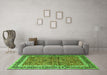 Machine Washable Persian Green Traditional Area Rugs in a Living Room,, wshtr4065grn