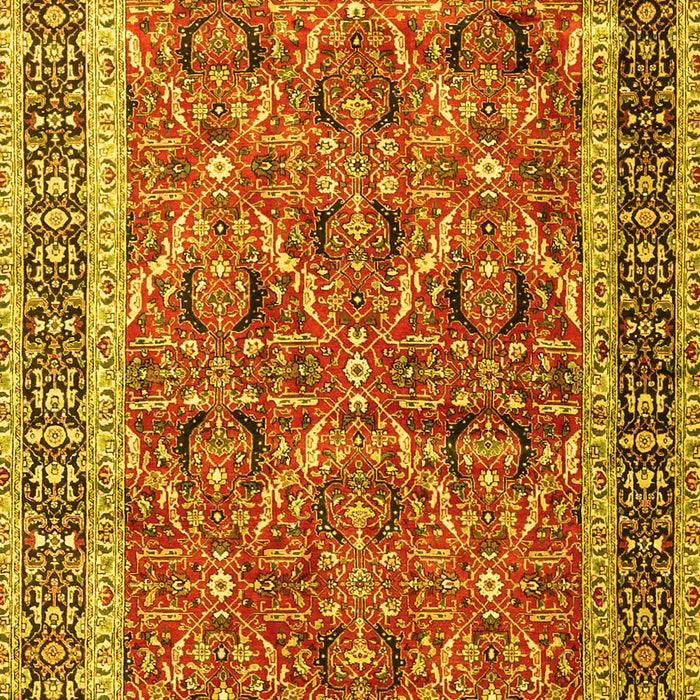 Machine Washable Persian Yellow Traditional Rug, wshtr4065yw