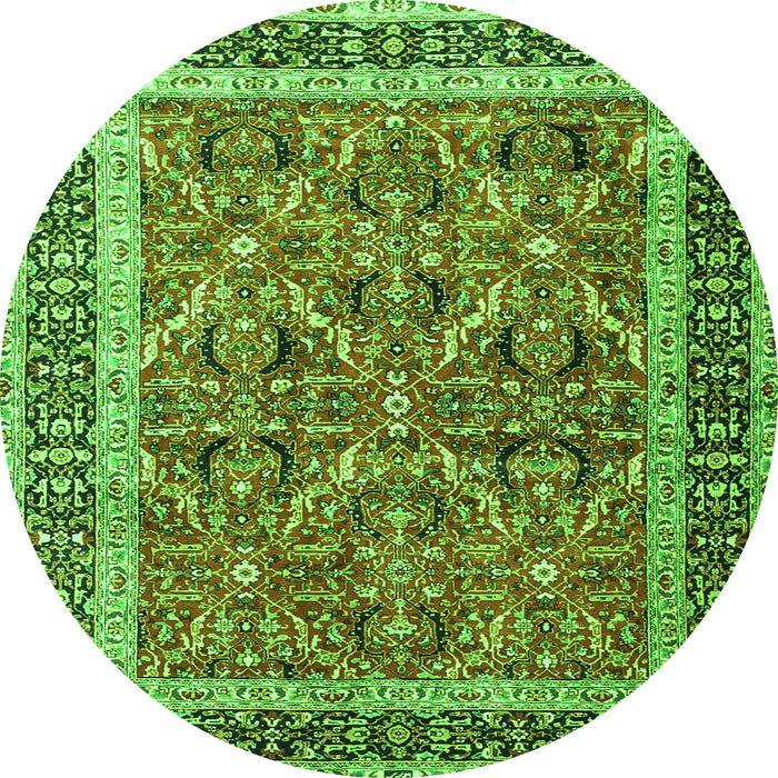 Square Persian Green Traditional Rug, tr4065grn