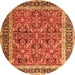 Machine Washable Persian Orange Traditional Area Rugs, wshtr4065org