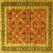 Square Persian Yellow Traditional Rug, tr4065yw