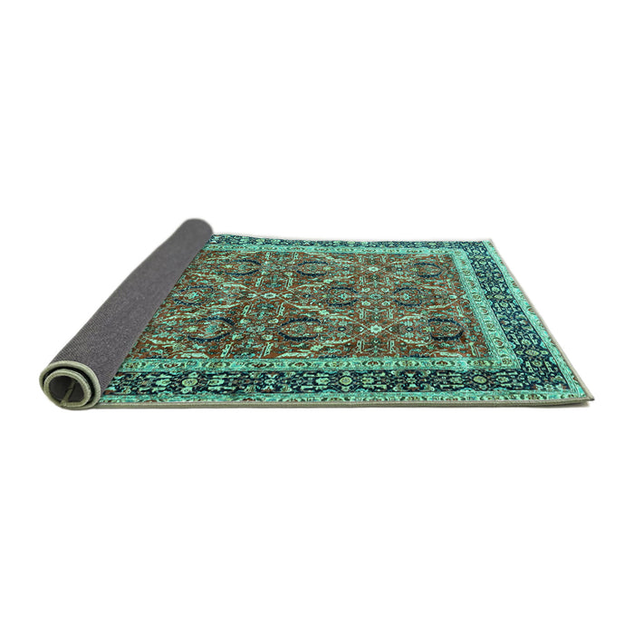 Sideview of Persian Turquoise Traditional Rug, tr4065turq
