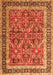 Serging Thickness of Machine Washable Persian Orange Traditional Area Rugs, wshtr4065org