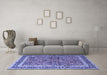 Machine Washable Persian Blue Traditional Rug in a Living Room, wshtr4065blu