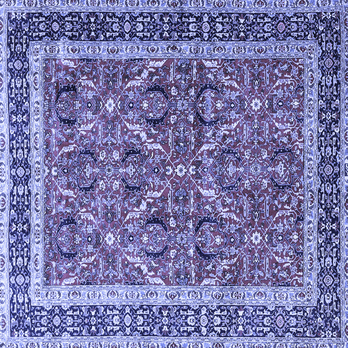 Square Machine Washable Persian Blue Traditional Rug, wshtr4065blu