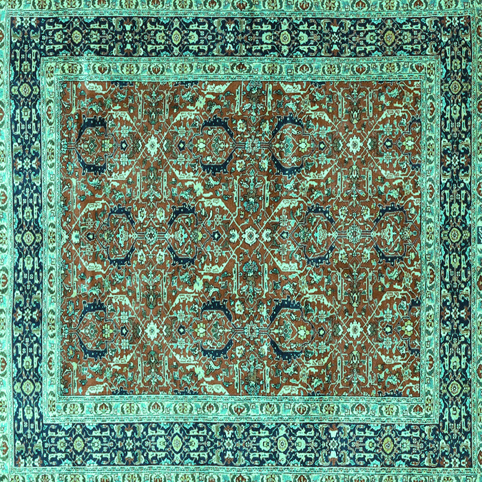 Square Persian Turquoise Traditional Rug, tr4065turq
