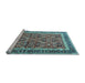 Sideview of Machine Washable Persian Light Blue Traditional Rug, wshtr4065lblu