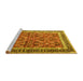 Sideview of Machine Washable Persian Yellow Traditional Rug, wshtr4065yw