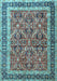 Machine Washable Persian Light Blue Traditional Rug, wshtr4065lblu