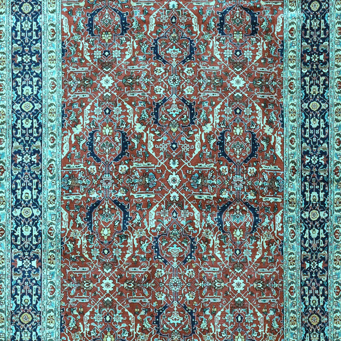 Machine Washable Persian Light Blue Traditional Rug, wshtr4065lblu