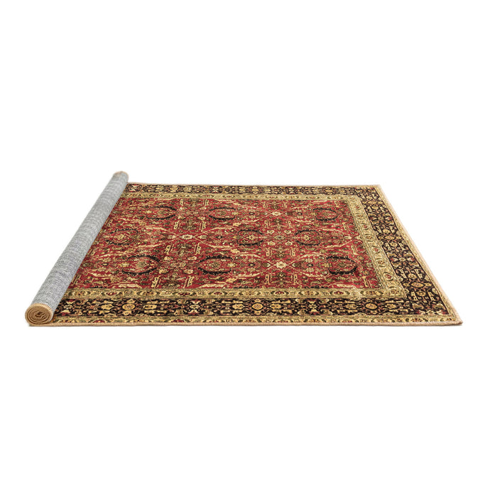 Sideview of Machine Washable Persian Brown Traditional Rug, wshtr4065brn