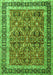 Serging Thickness of Machine Washable Persian Green Traditional Area Rugs, wshtr4065grn