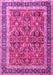 Machine Washable Persian Pink Traditional Rug, wshtr4065pnk