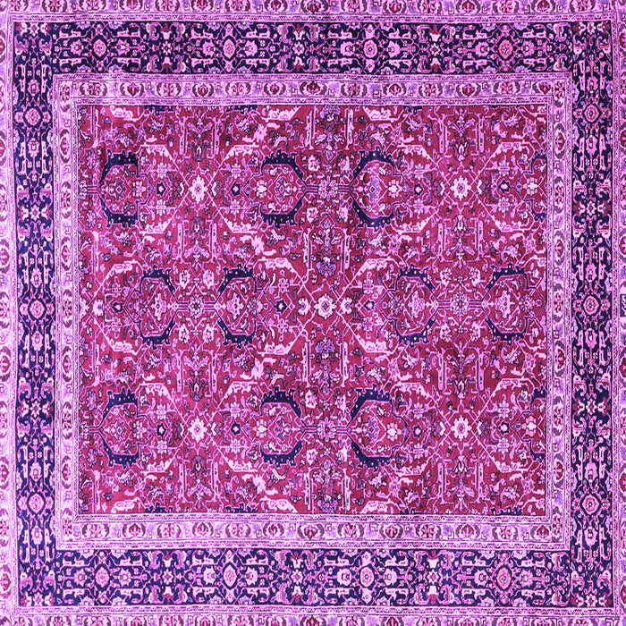 Square Machine Washable Persian Purple Traditional Area Rugs, wshtr4065pur
