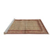 Sideview of Machine Washable Traditional Brown Red Rug, wshtr4066