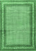 Machine Washable Persian Emerald Green Traditional Area Rugs, wshtr4066emgrn