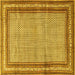 Square Persian Yellow Traditional Rug, tr4066yw