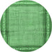 Round Persian Emerald Green Traditional Rug, tr4066emgrn