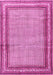 Machine Washable Persian Pink Traditional Rug, wshtr4066pnk