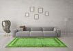 Machine Washable Persian Green Traditional Area Rugs in a Living Room,, wshtr4066grn