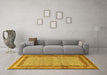 Machine Washable Persian Yellow Traditional Rug in a Living Room, wshtr4066yw