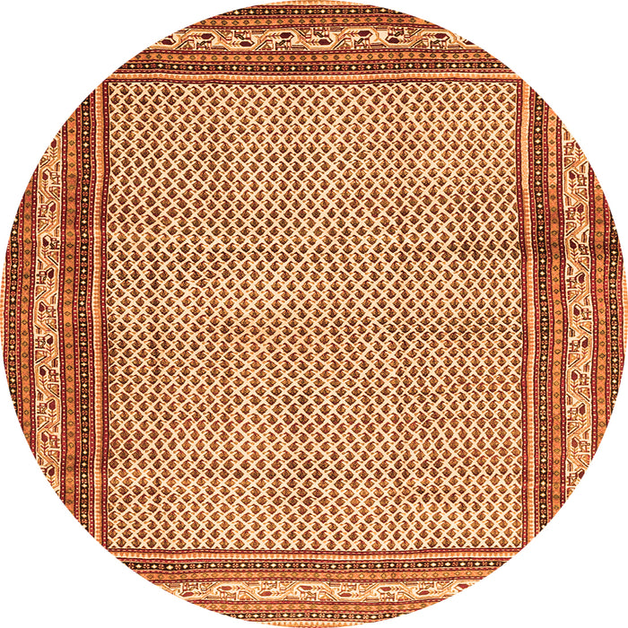 Square Persian Orange Traditional Rug, tr4066org