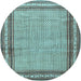 Round Persian Light Blue Traditional Rug, tr4066lblu