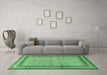 Machine Washable Persian Emerald Green Traditional Area Rugs in a Living Room,, wshtr4066emgrn