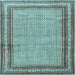 Square Machine Washable Persian Light Blue Traditional Rug, wshtr4066lblu