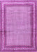 Machine Washable Persian Purple Traditional Area Rugs, wshtr4066pur