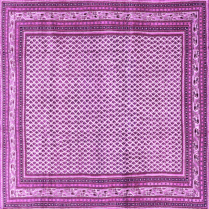 Square Machine Washable Persian Purple Traditional Area Rugs, wshtr4066pur
