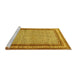 Sideview of Machine Washable Persian Yellow Traditional Rug, wshtr4066yw