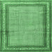 Square Persian Emerald Green Traditional Rug, tr4066emgrn