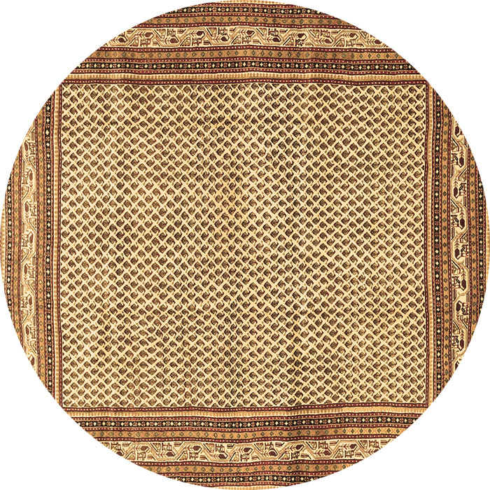 Round Persian Brown Traditional Rug, tr4066brn