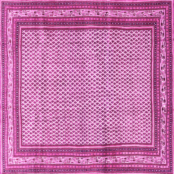 Square Machine Washable Persian Pink Traditional Rug, wshtr4066pnk