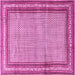 Square Machine Washable Persian Pink Traditional Rug, wshtr4066pnk