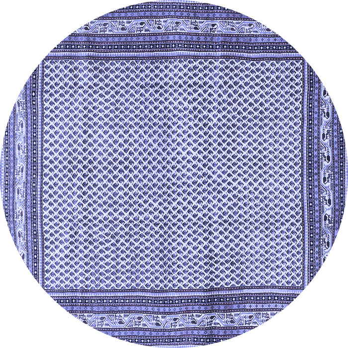 Round Persian Blue Traditional Rug, tr4066blu