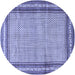 Round Persian Blue Traditional Rug, tr4066blu