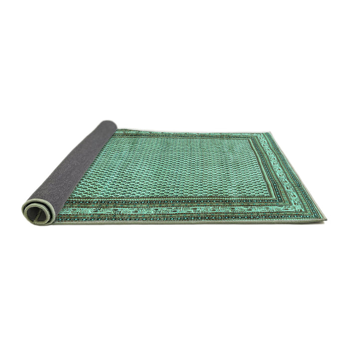 Sideview of Persian Turquoise Traditional Rug, tr4066turq