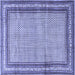 Square Persian Blue Traditional Rug, tr4066blu